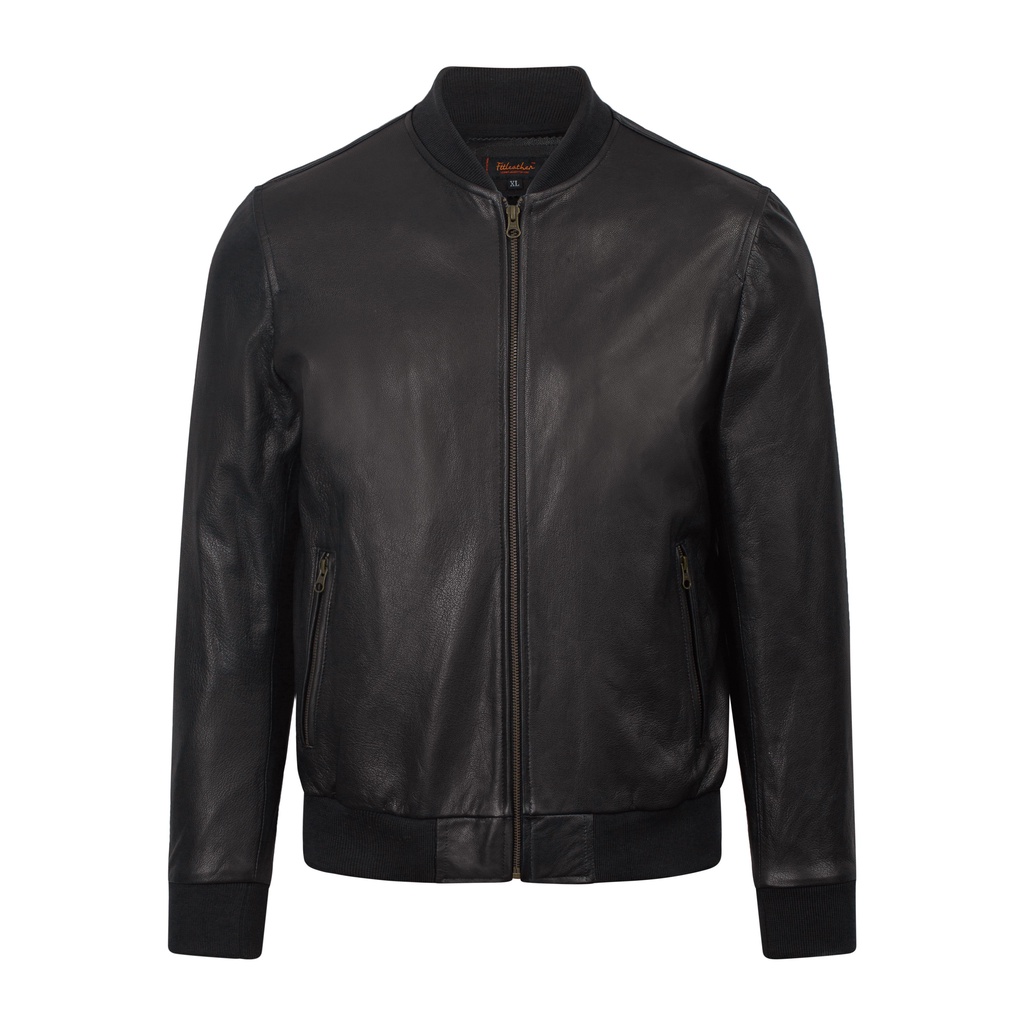 Mens Bomber Jacket Cowhide หนังแท้คุณภาพสูง Fttleather AD601B