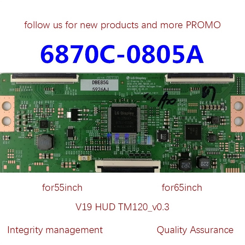 LG 6870C-0805A ทีวี Tcon บอร์ด V19 HUD TM120_v0.3 บอร์ดตรรกะ