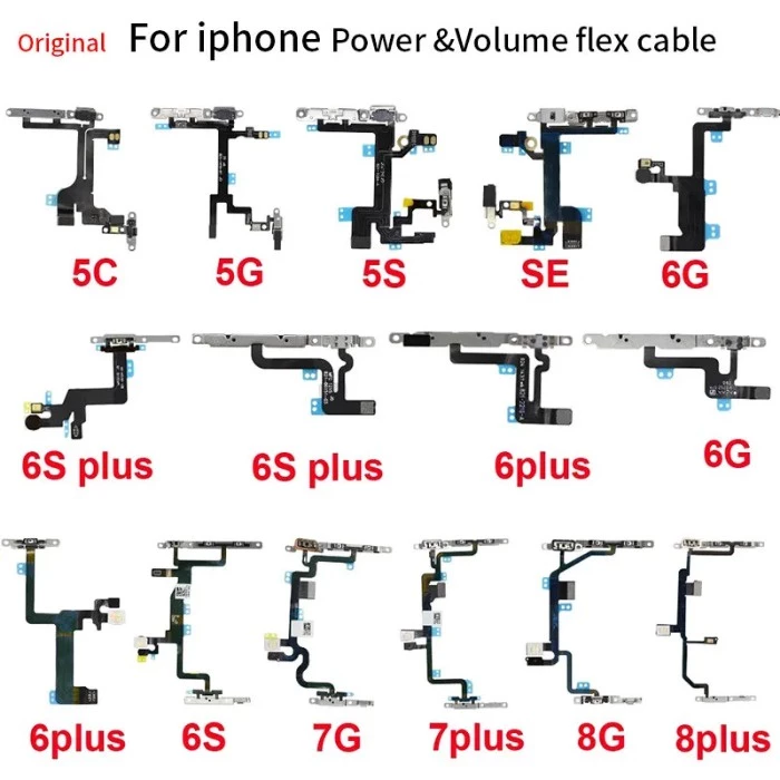 สายแพปุ่มกดปรับระดับเสียง เสียงเงียบ พร้อมอะไหล่โลหะ สําหรับ iPhone 6 6s 7 8 Plus 5 5C 5s SE 7G 8G thumbnail 3