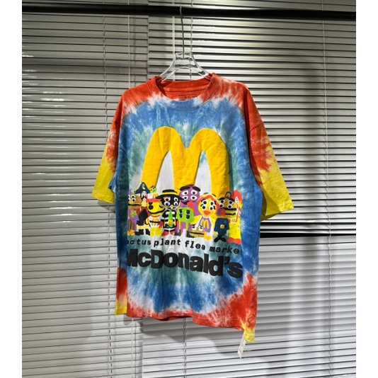 ใหม่ เสื้อยืดแขนสั้นลําลอง พิมพ์ลายแฮมเบอร์ก ทรงหลวม ขนาดใหญ่ สีมัดย้อม สําหรับผู้ชาย และผู้หญิง