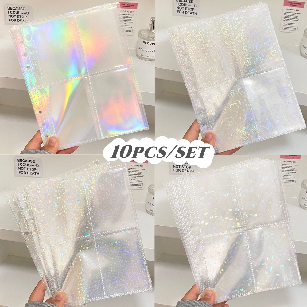[พร้อมส่งจากไทย][ซองใส่โฟโต้การ์ด] ไส้แฟ้มใส่การ์ดศิลปิน A5 4 ช่อง แบบธรรมดาและโฮโลแกรม [แพ๊คละ 10 ชิ้น]