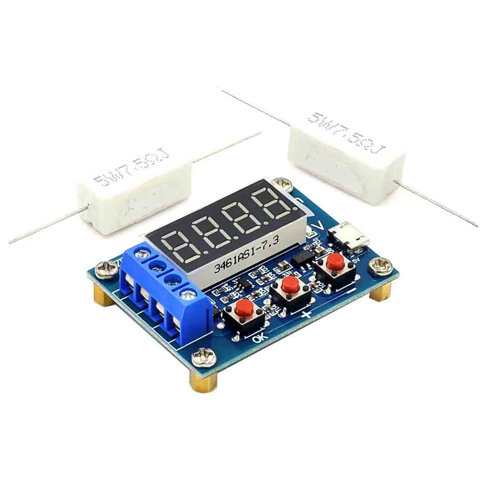 Zb2l3 เครื่องทดสอบแบตเตอรี่ LED จอแสดงผลดิจิตอล 18650 แบตเตอรี่แหล่งจ่ายไฟความต้านทานการทดสอบความจุตะกั่วกรด Discharge Meter