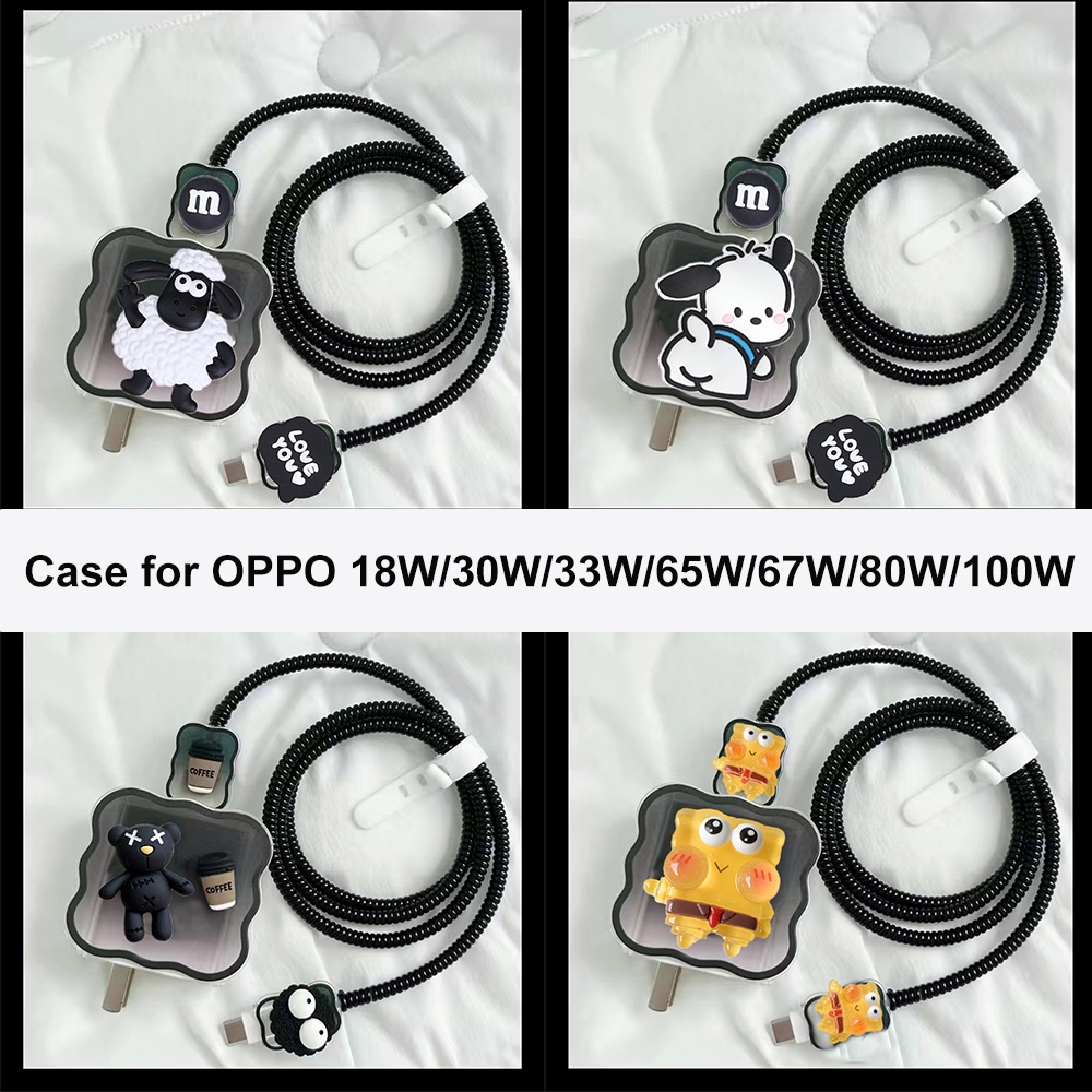 เคสโทรศัพท์มือถือนิ่ม กันที่ชาร์จ ชาร์จเร็ว สําหรับ oppo 65W Reno 5 oppo 80W Reno 10 pro plus realme 33W Reno 7z Android Type-C 18w 67w 100w 5 ชิ้น