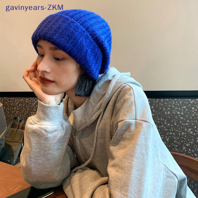 [gavinyears] หมวกบีนนี่ลําลอง ผ้าถัก ยืดหยุ่น ให้ความอบอุ่น เข้ากับทุกการแต่งกาย แฟชั่นฤดูใบไม้ร่วง ฤดูหนาว สไตล์เกาหลี สําหรับผู้หญิง [TH]