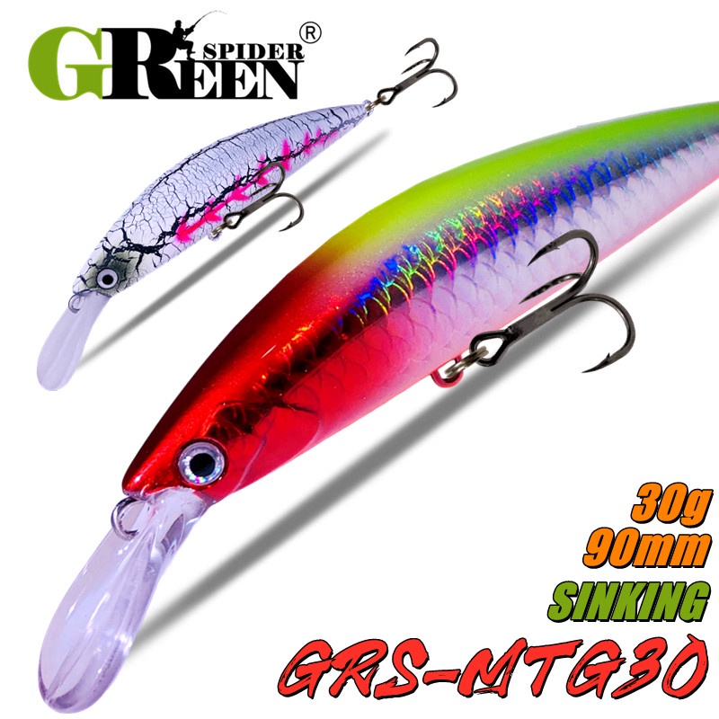Greenspider เหยื่อตกปลาประดิษฐ์ รูปปลาโลมา หยาบ 90 มม. 30 กรัม