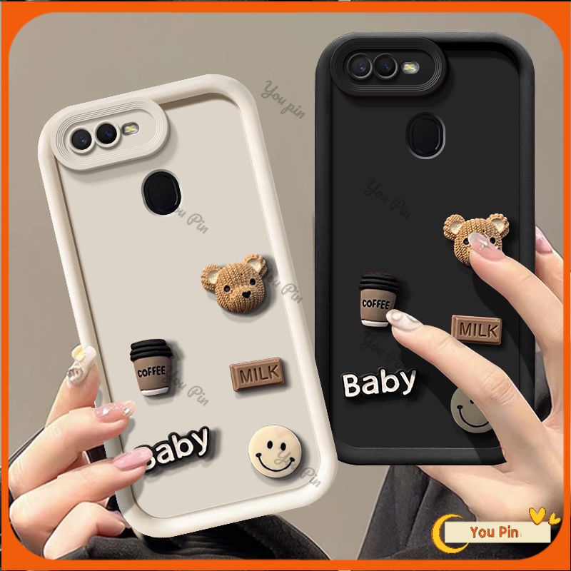 เคสโทรศัพท์มือถือ ลายการ์ตูนหมี 3D แฮนด์เมด DIy สําหรับ Oppo A5S A12 F9 A7 A11K F9 Pro