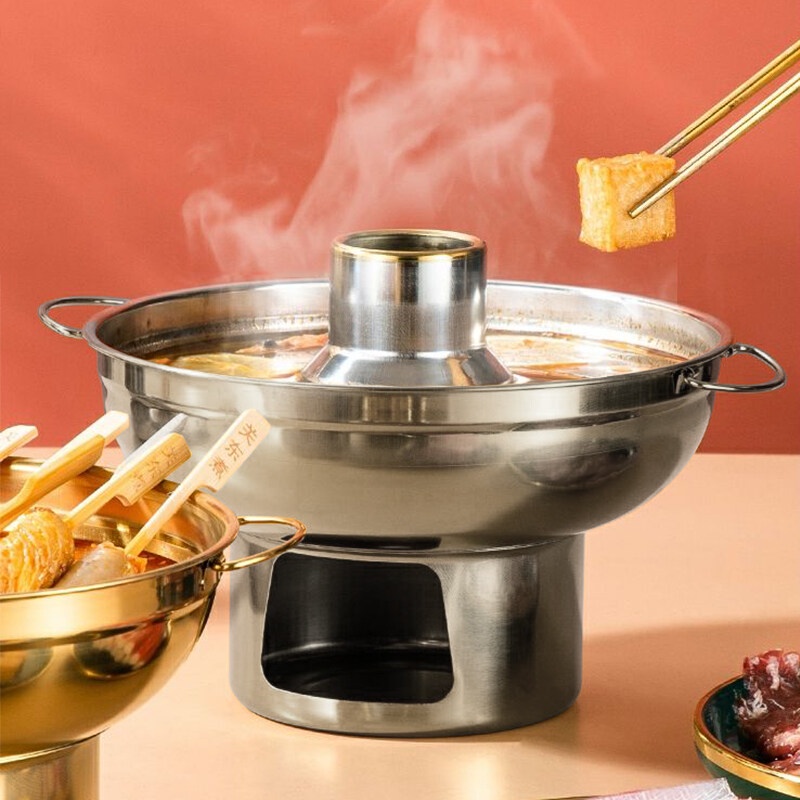 Utensils หม้อไฟ 20ซม สแตนเลส มีปล่อง ต้มยำ สแตนเลส หม้อใส่ต้ม หม้อใส่แกง - รูปที่ 4