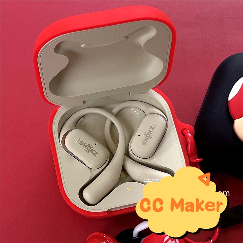 For Shokz OpenFit Case Cartoon Keychain Pendant Shokz OpenFit Silicone Soft Case Cute Finger Ring Shokz OpenFit Shockproof Case Shokz OpenFit Protective Cover