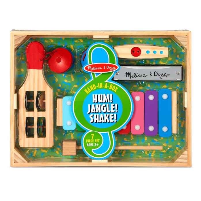 🔥ของแท้ USA🔥[วงดนตรี7ชิ้น] รุ่น 1318 เครื่องดนตรีครบวง 7 ชิ้น Melissa & Doug Band-in-a-Box - Hum! Ja