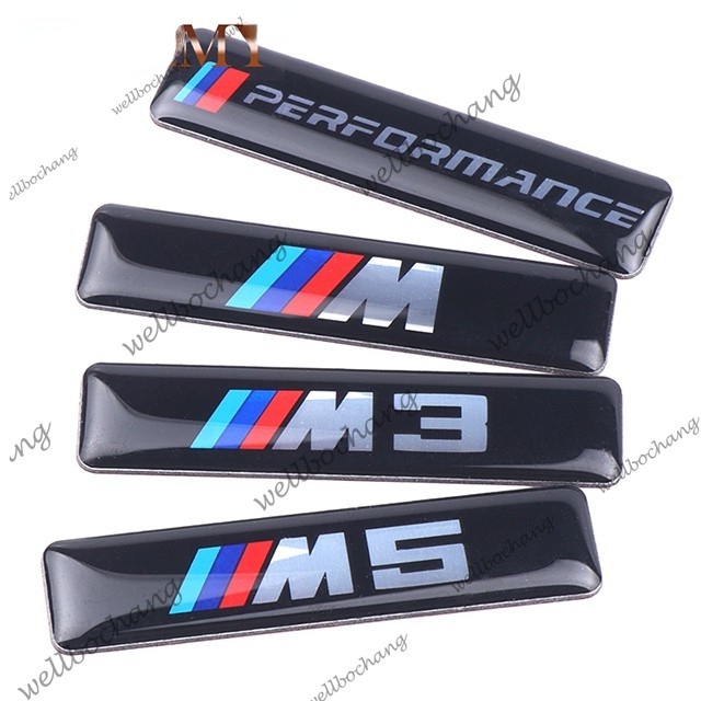 สติกเกอร์โลโก้ M M3 M5 อลูมิเนียม สําหรับติดตกแต่งรถยนต์ BMW 2 ชิ้น