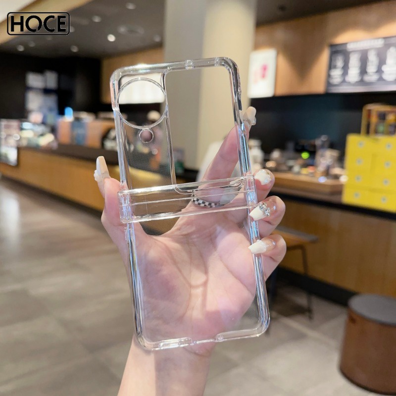 Hoce เคสโทรศัพท์มือถือแบบแข็ง ใส กันกระแทก พร้อมบานพับ สําหรับ OPPO Find N2 N3 FLIP N3flip 5G