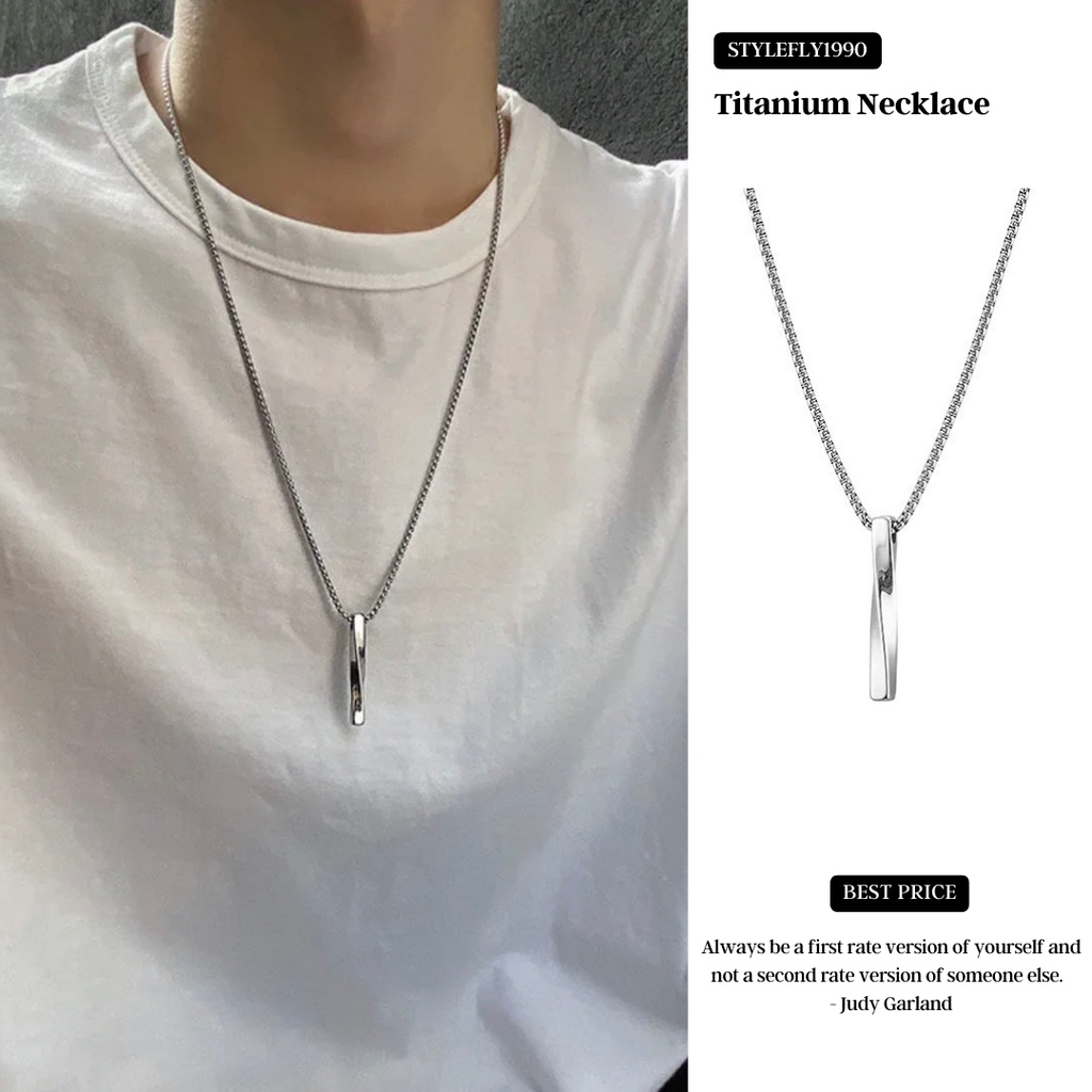 【 พร้อมส่ง 】Titanium Necklace สร้อยแท่งเกลียวไทเทเนี่ยม