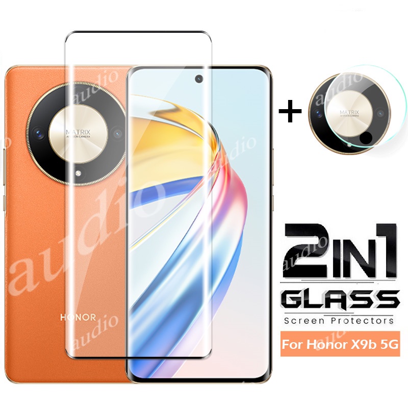 2in1 ฟิล์มกระจกนิรภัยกันรอยหน้าจอ 3D สําหรับ Honor X9B 5G 2023 Honor X9 B X 9 B 9b X9B X9B HonorX9b