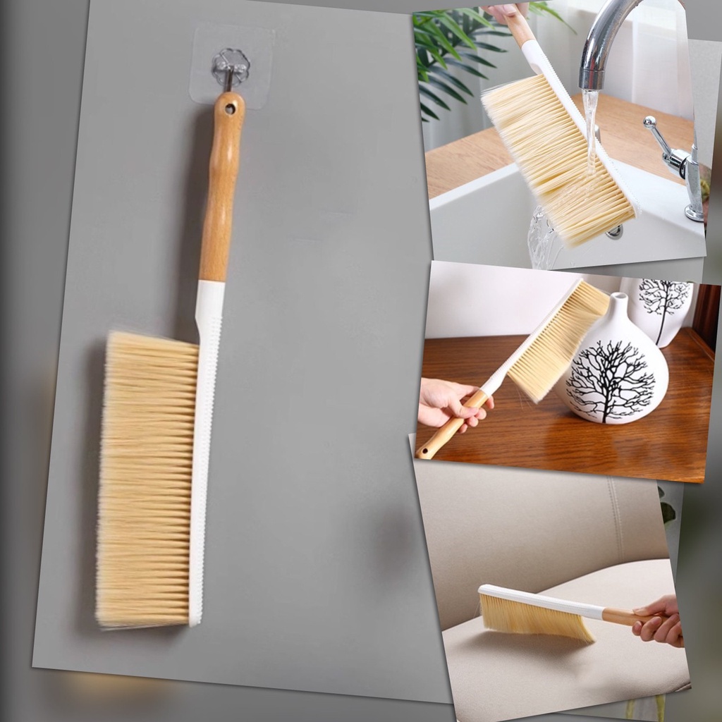 🆕 แปรงปัดฝุ่น ไม้ปัดฝุ่น ขนนุ่มแด้ง รุ่นอัพเกรดใหม่ ด้ามไม้ ใช้ทำความสะอาด ไม้ปัดฝุ่นรถยนต์ โซฟา ที่นอน  🆕