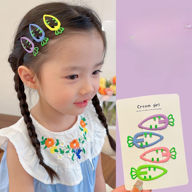 กิ๊บติดผมหน้าม้า รูปแครอท สีแคนดี้ สําหรับเด็กผู้หญิง