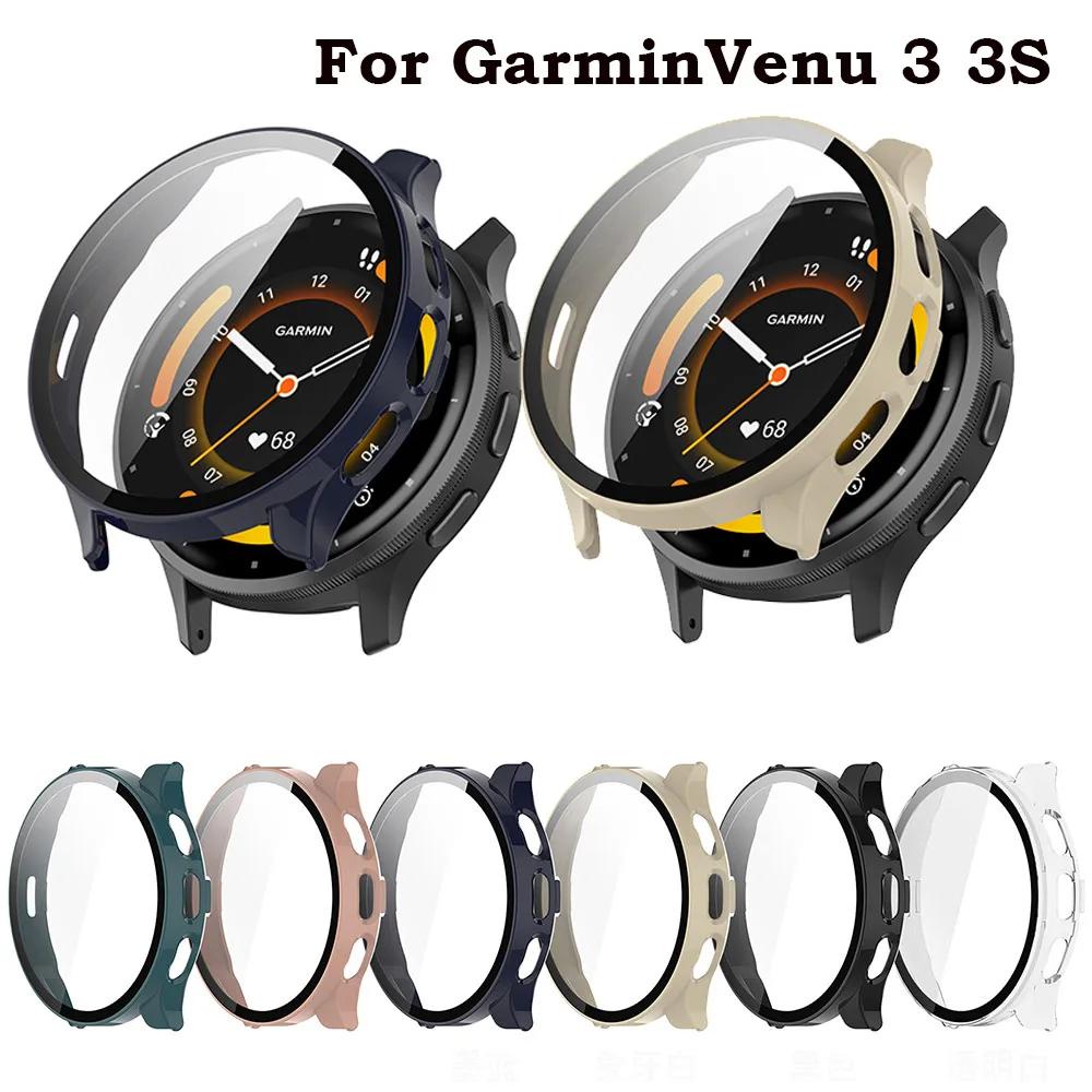 2 in 1 เคสกระจกนิรภัยกันรอยหน้าจอ สําหรับ Garmin Venu 3 Venu3S SmartWatch