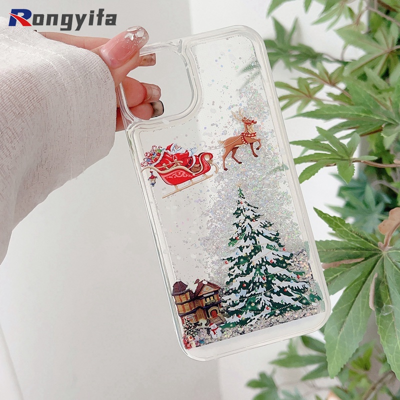 เคสโทรศัพท์มือถือ มีทรายไหล ลายซานตาคลอส กวาง ต้นคริสต์มาส สําหรับ OPPO A93 4G A96 4G A76 A9 A5 2020 A12 A7 A5S A12E A3S F11 Pro