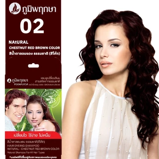 OKD Poompuksa แชมพูเปลี่ยนสีผม ภูมิพฤกษา มีส่วนผสมจากสมุนไพรธรรมชาติ มี 4 สี ขนาด 25 มล.