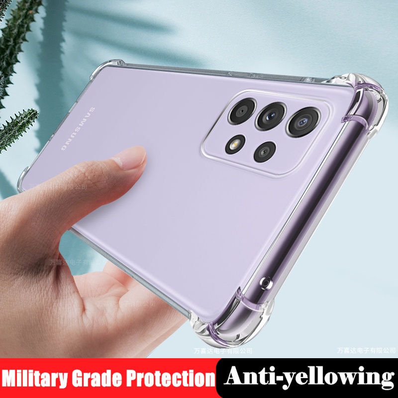 สําหรับ Samsung Galaxy A32 5G 6.5 นิ้ว SM-A326B A326BDS ยืดหยุ่นซิลิโคนเหลวใส Anti-Yellowing กลับ 4 