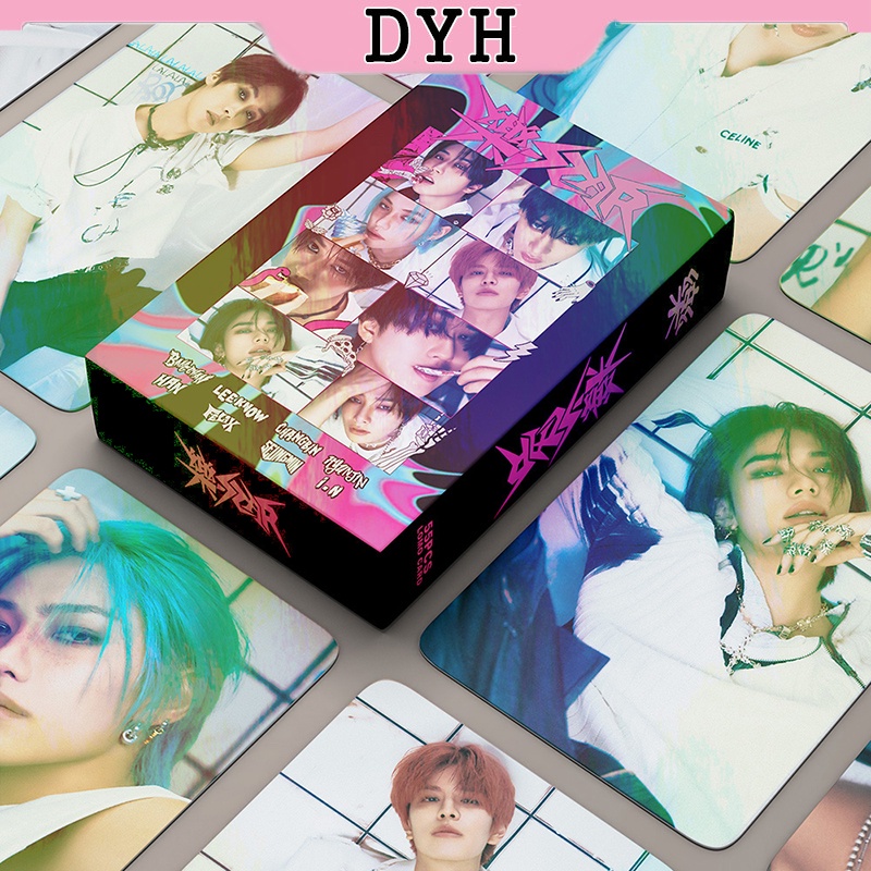 Dyh โปสการ์ดอัลบั้มรูปภาพ LOMO KPOP Stray Kids Laser Card 55 ชิ้น ต่อกล่อง
