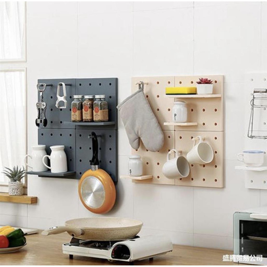 ชั้นเก็บของแบบติดผนัง Pegboard ชั้นเก็บของแบบติดผนัง