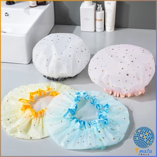 Tmala หมวกคลุมผมอาบน้ํา แบบหนาพิเศษ กันน้ํา สองชั้น ลายน่ารัก Shower cap