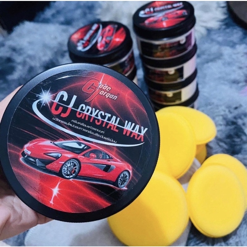 พร้อมส่ง!! ครีมเคลือบแก้วรถยนต์ CJ crystal wax ซีเจ คริสตัล แว็กซ์ ครีมเคลือบแก้ว น้ำยาทายาง **แถมผ้