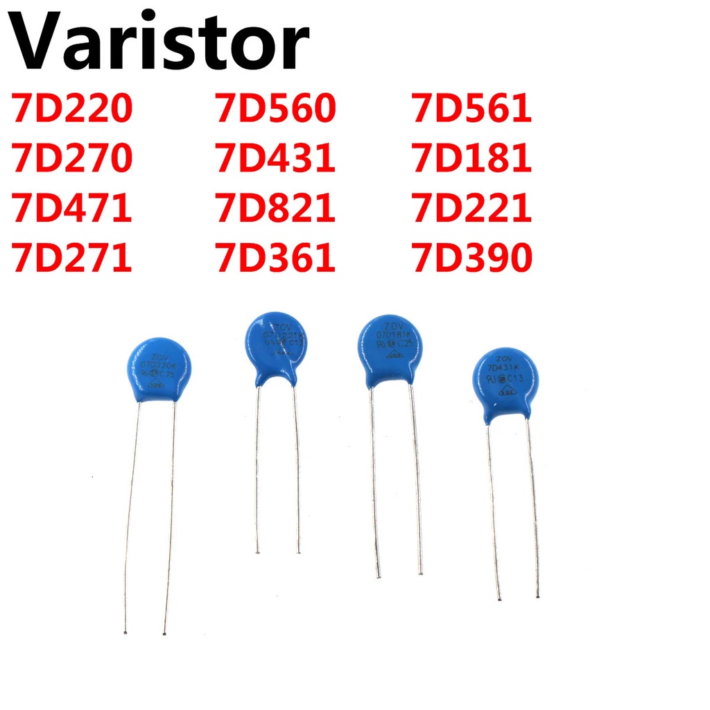 100PCS แรงดันไฟฟ้าภูมิแพ้ Resistor 7D220K 7D270K 7D471K 7D271K 7D560K 7D431K 7D821K 7D361K 7D561K 7D