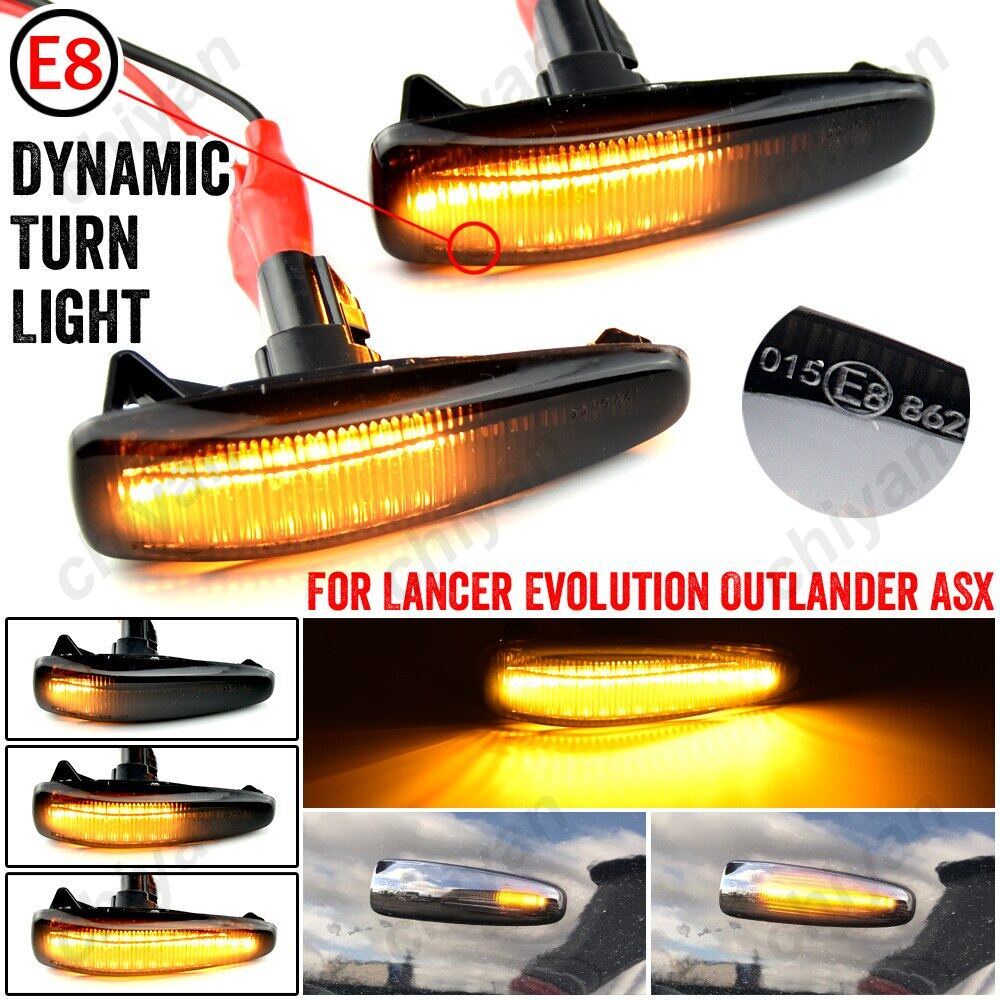 ไฟไดนามิก LED สีเหลืองอําพัน ติดด้านหน้า สําหรับ Mitsubishi Lancer Evo X Mirage Outlander Sport 2011-2020 8351A001 2 ชิ้น
