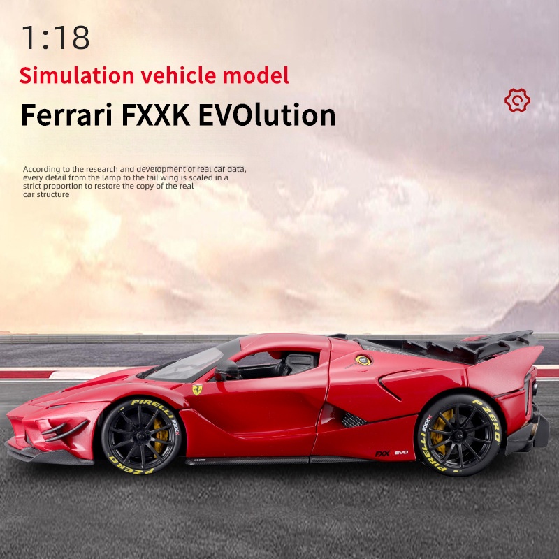 Betty Higher โมเดลรถยนต์ Ferrari FXXK EVO ขนาด 1:18 ของเล่นสําหรับเด็ก