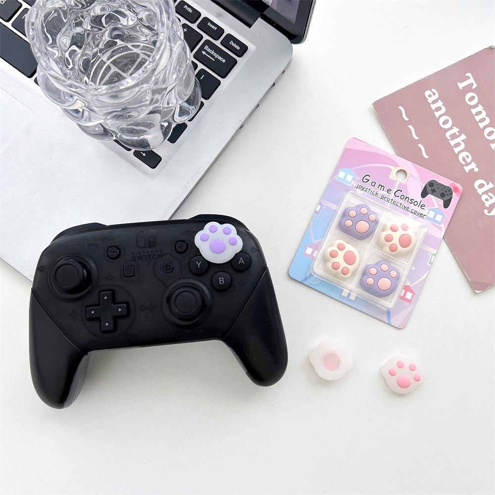 เคสจอยสติ๊ก ซิลิโคน ลายรอยเท้าน่ารัก สําหรับเกมคอนโซล