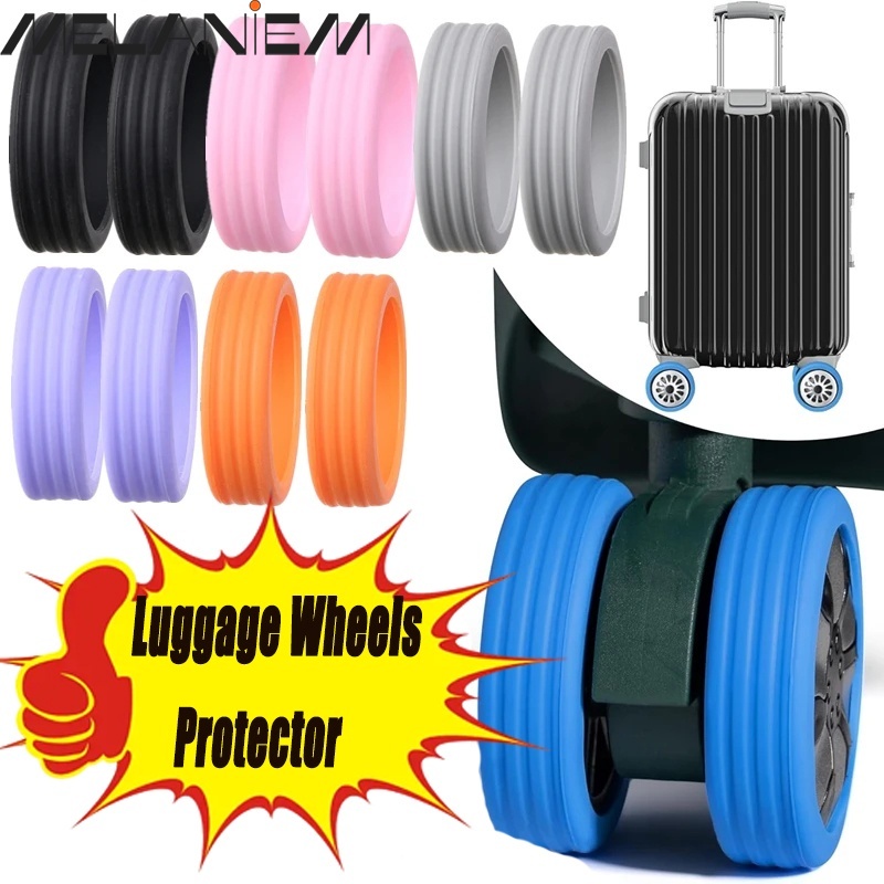 ฝาครอบป้องกันล้อกระเป๋าเดินทาง-ซิลิโคน,ลดเสียงรบกวน,พกพาบน,ที่มีสีสัน-กระเป๋าเดินทางกระเป๋าเดินทางอุปกรณ์เสริม-รถเข็นกรณีแขนหล่อ,ปกยาม