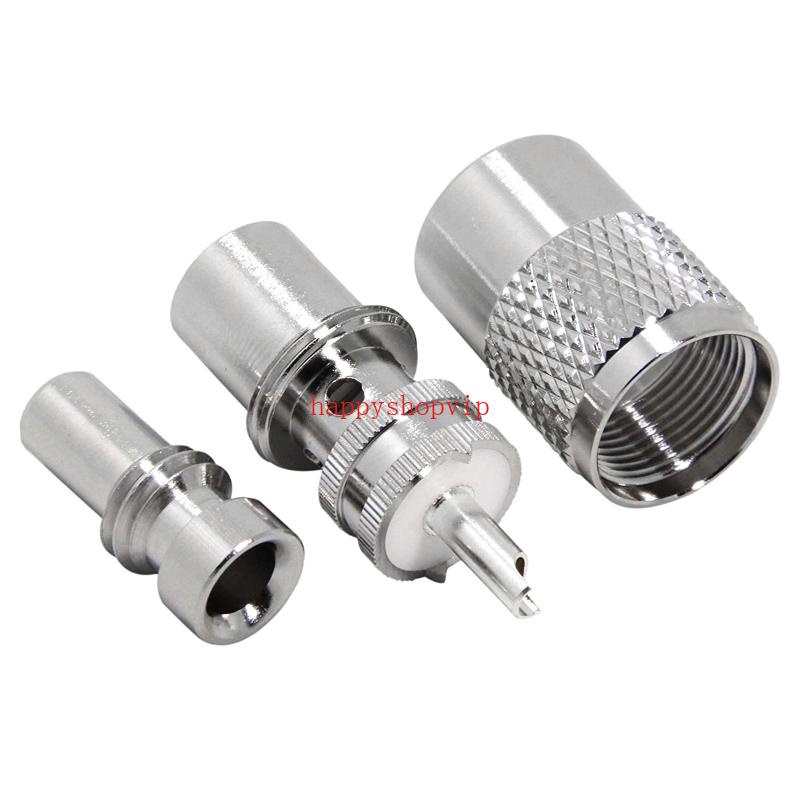 Hsv PL259 อะแดปเตอร์เชื่อมต่อโคแอ็กซ์ ปลั๊กตัวผู้ RF สําหรับสายโคแอ็กซ์ RG8X RG59 RG8 วัสดุโลหะ คุณภาพดี