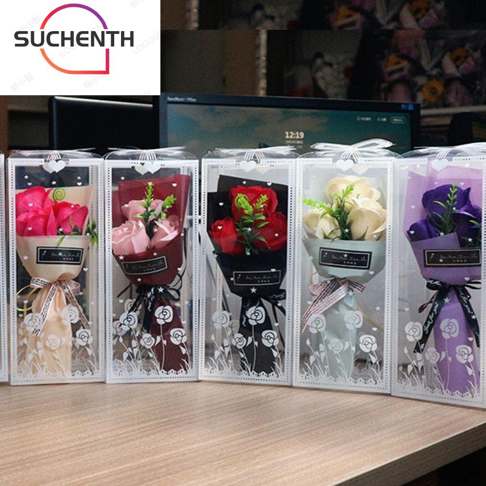 Suchenth ช่อดอกกุหลาบประดิษฐ์ บรรจุกล่อง ของขวัญวันวาเลนไทน์ สําหรับตกแต่งงานแต่งงาน งานเลี้ยงวันเกิด