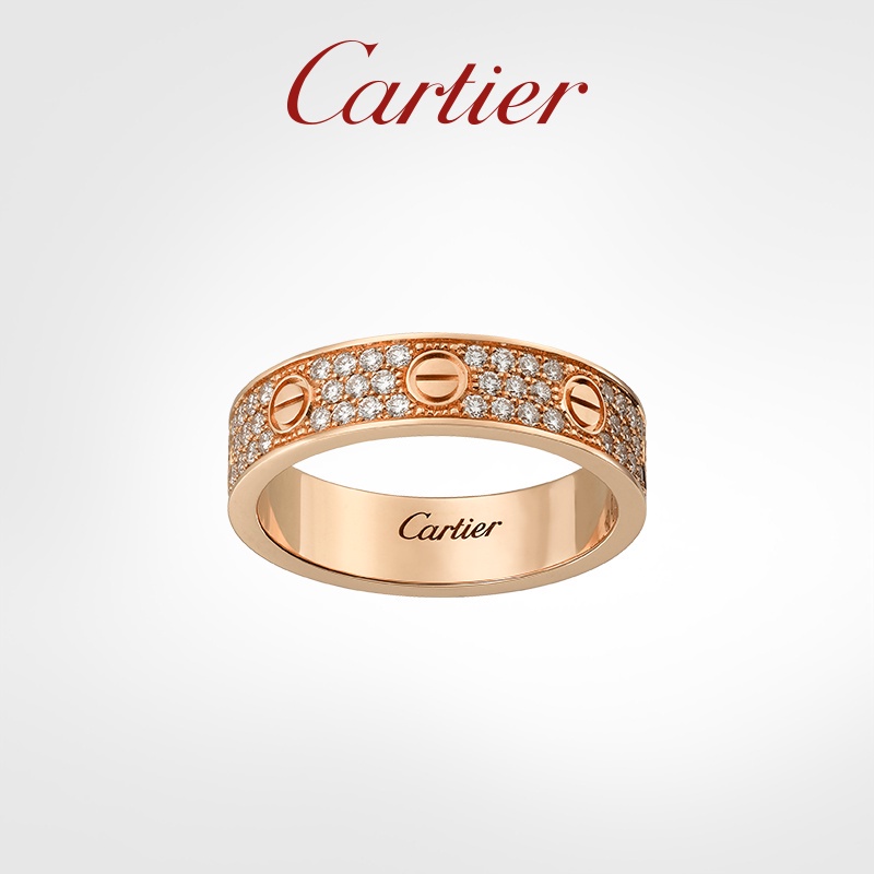 Car*tlerrings แหวนแต่งงาน 18K พร้อมเพชร สีเงิน สีโรสโกลด์
