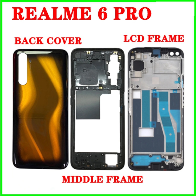 ฝาครอบแบตเตอรี่ ด้านหลัง พร้อมโลโก้ สําหรับ Realme 6 Pro