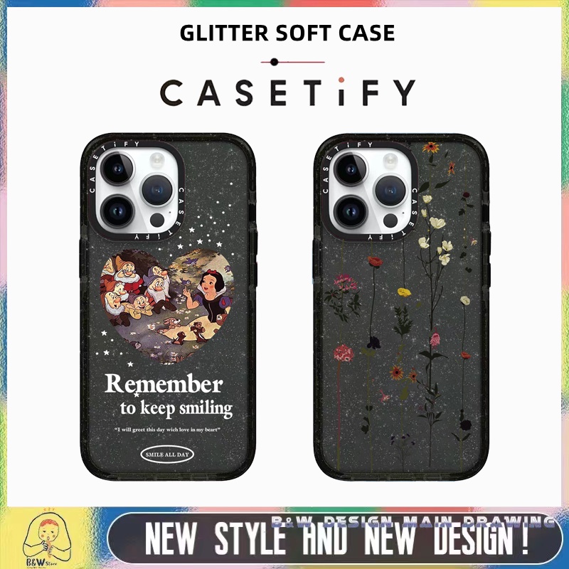 เคสโทรศัพท์มือถือแบบนิ่ม กันกระแทก ลายกลิตเตอร์สโนว์ไวท์ สําหรับ IPhone 15 15Pro 15ProMax 14 13 12 11 Pro Max