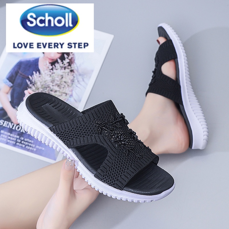 Scholl รองเท้าผู้หญิง scholl scholl scholl รองเท้าแตะชายหาดแบนผู้หญิง scholl Slides รองเท้า scholl ผ