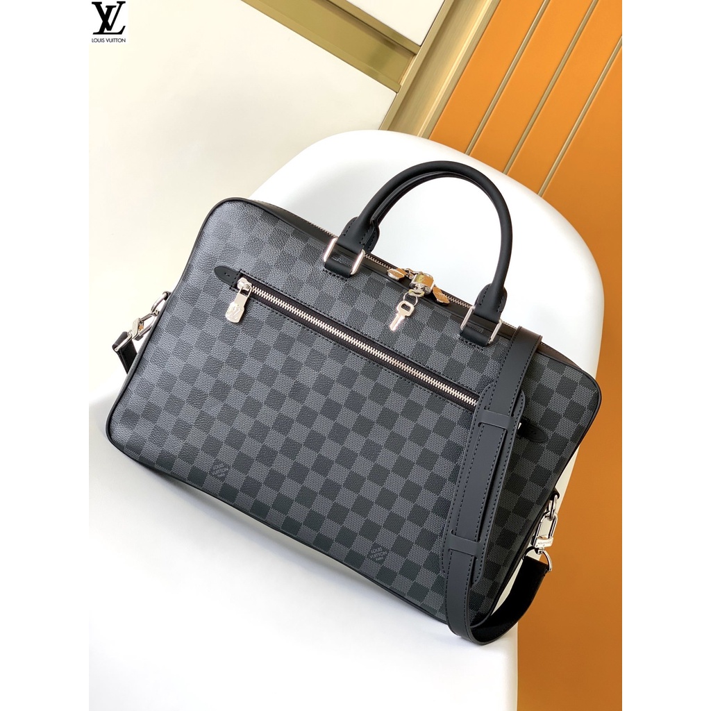 หลุยส์วิตตอง Louis Vuitton กระเป๋า lv รุ่น n50200 สีดำ ✨ กระเป๋าสะพาย porte documents backpack rwe2