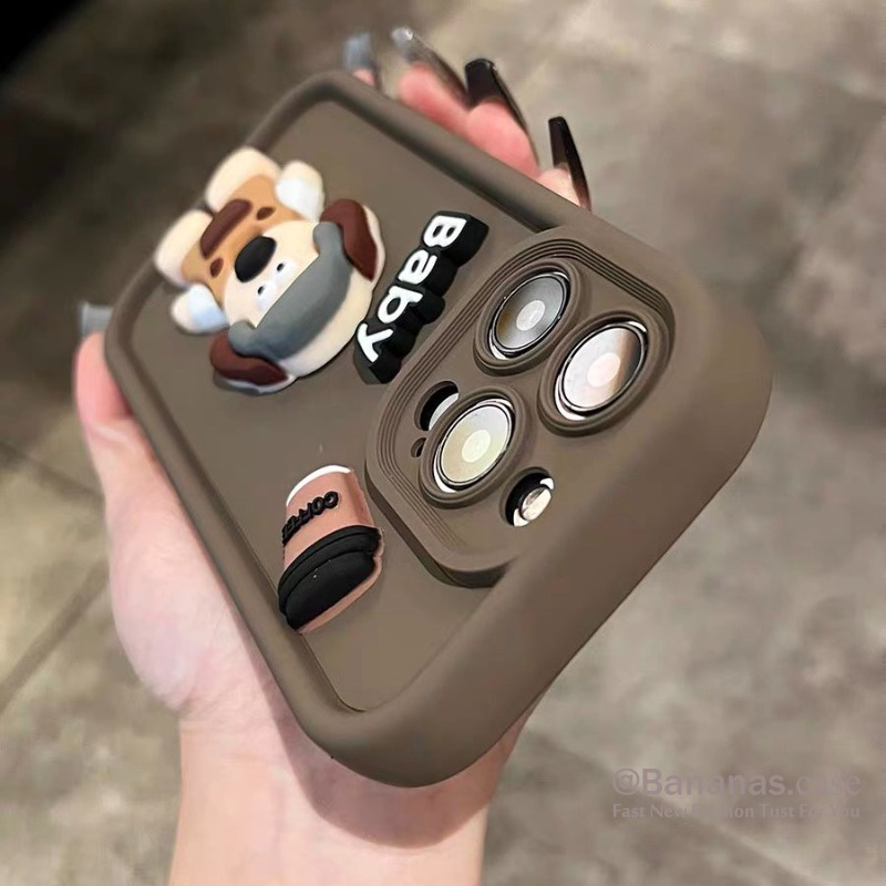 เคสโทรศัพท์มือถือแบบนิ่ม ลายการ์ตูนสุนัข 3D DIY สําหรับ iPhone 15 14 13 12 11 Pro Max X Xr Xs Max 7 8 Plus SE2020
