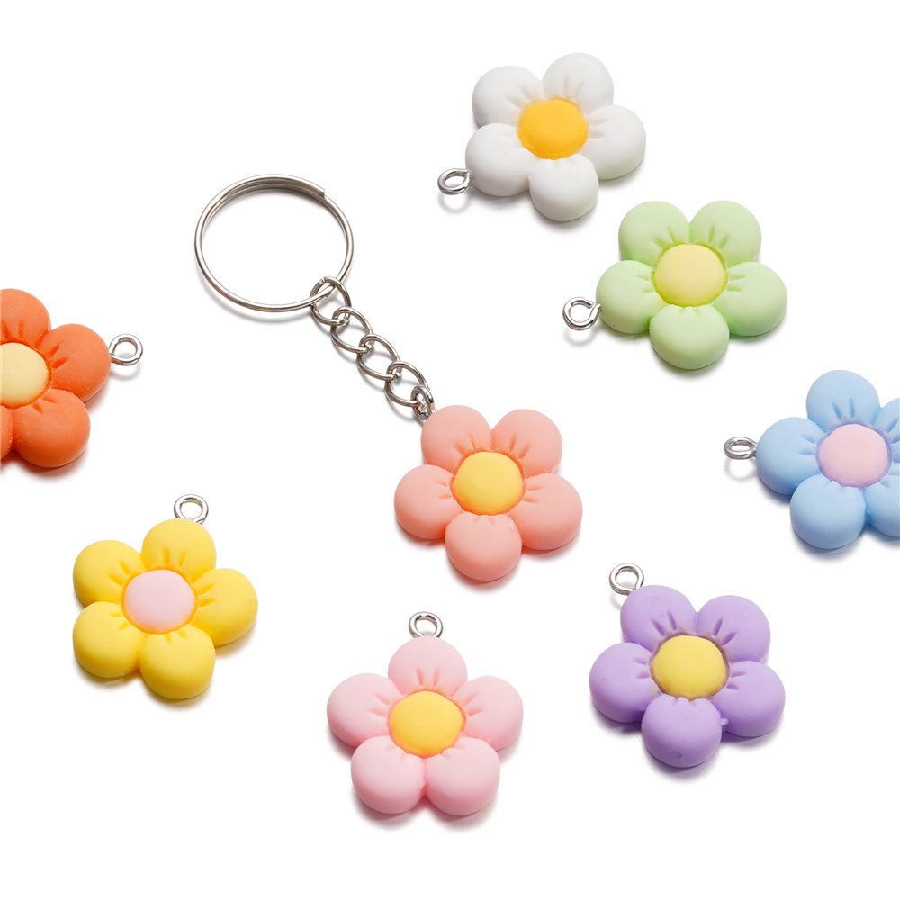 จี้ดอกไม้เรซิ่น 5 กลีบ 10ชิ้น ขนาดเล็ก สำหรับทำสร้อยข้อมือ DIY ส่งฟรี