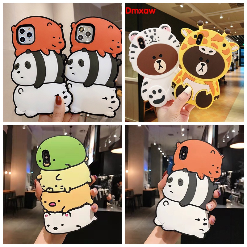 เคสซิลิโคนนิ่ม ลายการ์ตูนหมีแพนด้า 3D สําหรับ OPPO A79 5G Reno 11 Pro 10 Pro 8 Pro A38 A18 A78 A58 4G A2 Pro