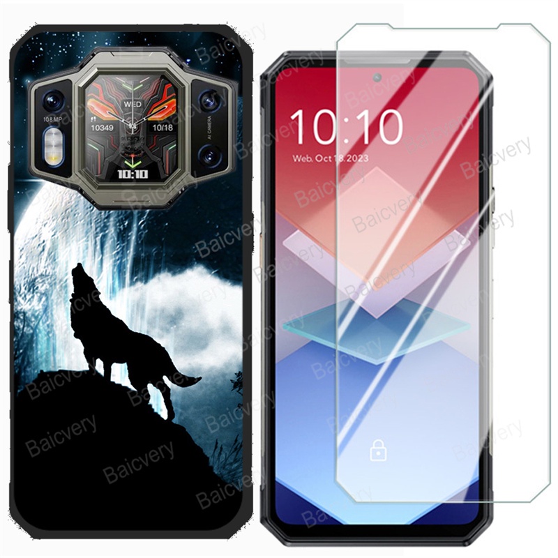 Oukitel WP30 Pro ใหม่ เคสแฟชั่น ลายภาพวาด สีดํา ซิลิโคนนิ่ม เคสป้องกันเต็มรูปแบบ พร้อมฟิล์มกระจกนิรภัย