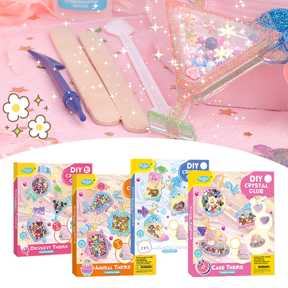 DIY พวงกุญแจเรซิ่น DIY Resin keychain เรซิ่น ทำพวงกุญแจ ของเล่นเสริมพัฒนาการ ของขวัญ สำหรับเด็ก ฝึกสมาธิ ศิลปะ Art toy