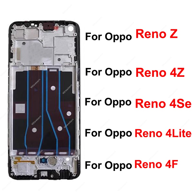 กรอบด้านหน้า LCD สําหรับ OPPO Reno Z 4Z 4Se 4 Lite 4F ด้านหน้า LCD กรอบเปลี่ยน