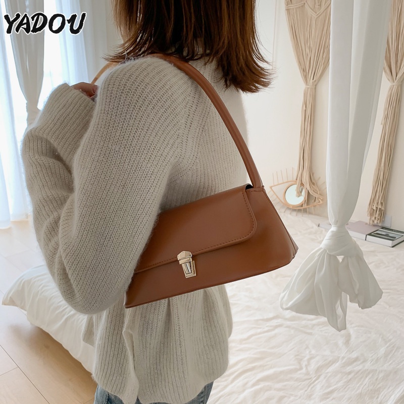 Yadou กระเป๋าสะพายไหล่ กระเป๋าถือ แฟชั่นสไตล์ฝรั่งเศส