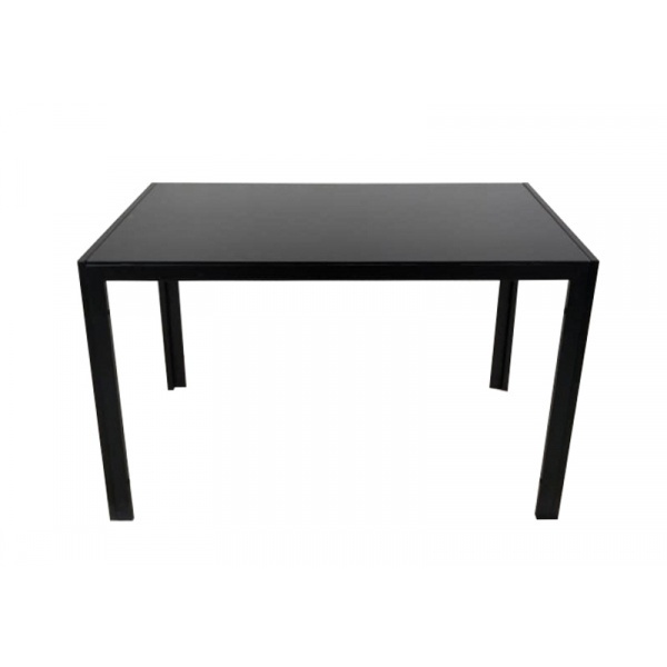good.garden29 Delicato โต๊ะอาหารท็อปกระจกนิรภัยหนา 8 มม. รุ่น Hunny-BLK ขนาด 90x150x75ซม. ท็อปดำ ขาดำ ยอดขายอันดับ1