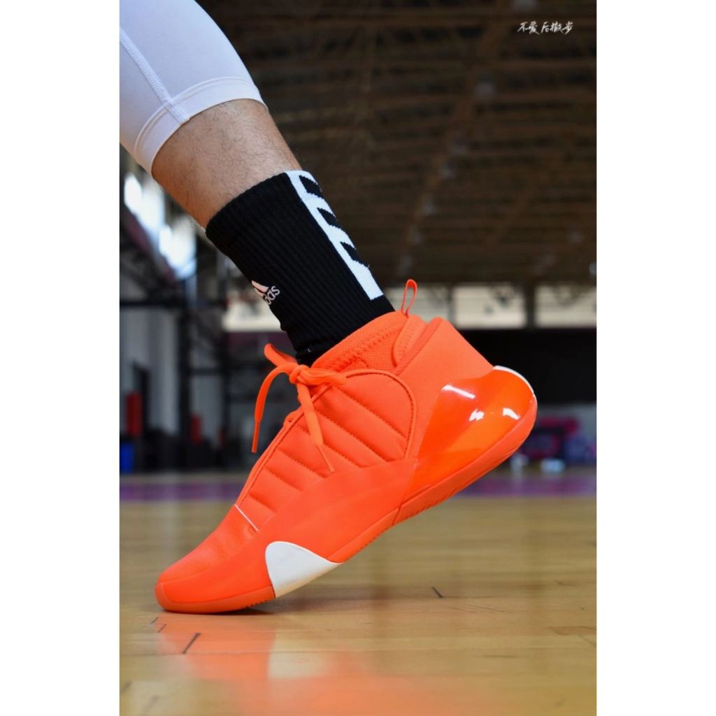 Adidas Harden Vol.7 ของแท้ 100% Harden 7 "Impact Orange" รองเท้าบาสเก็ตบอลระดับกลางที่ดูดซับแรงกระแ