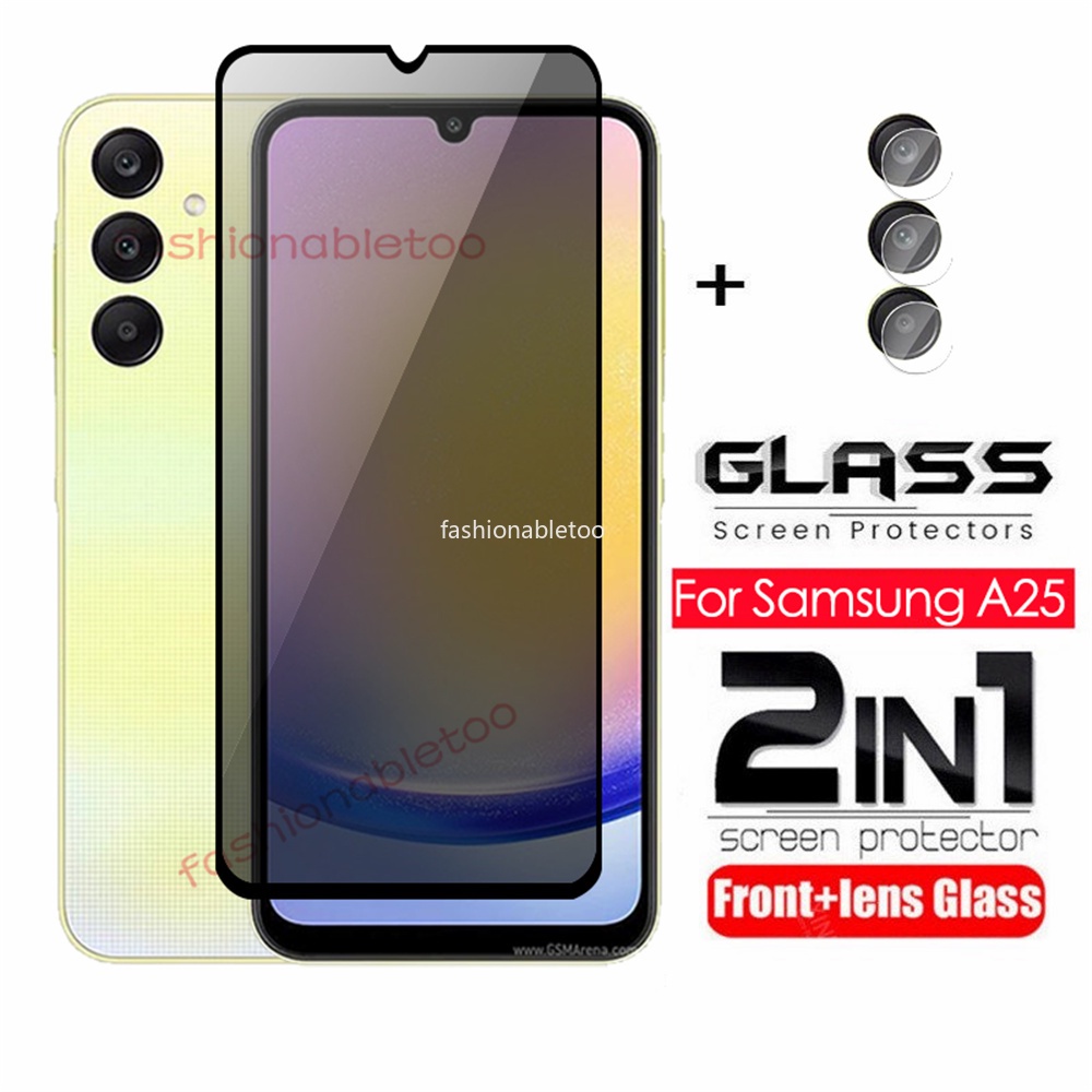 2 in 1 ฟิล์มกระจกนิรภัยกันรอยหน้าจอ กันแอบมอง เพื่อความเป็นส่วนตัว สําหรับ Samsung Galaxy A05s A15 A25 A35 A55 A 05s A 15