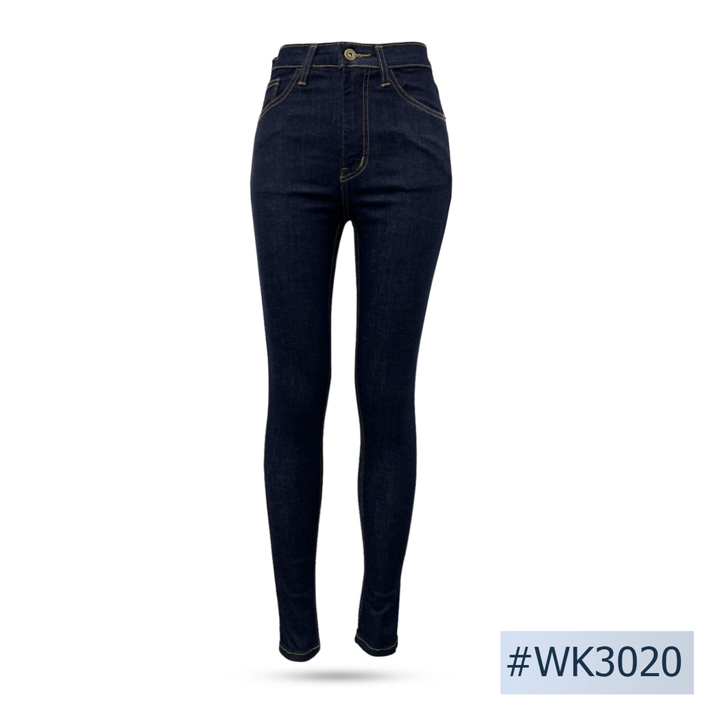 นิยมยีนส์ Niyom jeans รุ่น WK3020 กางเกงยีนส์ขายาวทรงสกินนี่ Niyom jeans สียีนส์เข้ม ผ้ายืด
